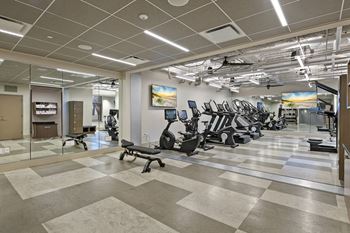 Community fitness center with free weights